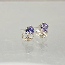 Load image into Gallery viewer, June Birthstone Sparkle! 3mm Lilac Cubics &amp; Sterling Silver Earrings 10146F - PremiumBead Primary Image 1
