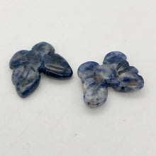 Load image into Gallery viewer, Flutter 2 Carved Sodalite Butterfly Beads | 18x21x5mm | Blue white - PremiumBead Primary Image 1
