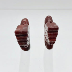 2 Hand Carved Brecciated Jasper Dove Bird Beads | 25.5x19x5.5mm | Red - PremiumBead Alternate Image 8