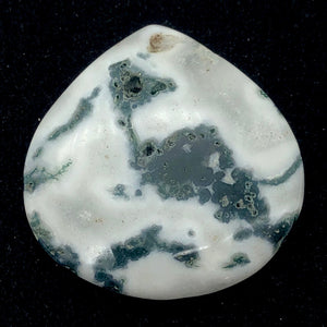 Solar Quartz Teardrop Stone | 33x33x8mm | White Green | 1 Bead(s)