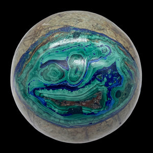 Azurite Malachite Chrysoprase Scry Crystal Sphere | 55mm | Green/Blue/Brown | 1