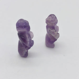 2 Hand Carved Amethyst Goddess of Willendorf Beads | 20x9x7mm | Purple - PremiumBead Alternate Image 6