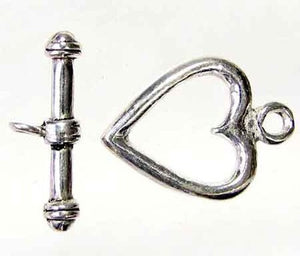 Love 1 Sterling Silver Heart Toggle Clasp 7936 - PremiumBead Primary Image 1