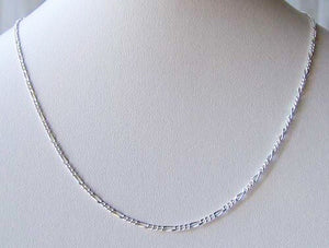 Italian! 30" Silver Figaro Chain Necklace 10032F - PremiumBead Alternate Image 2