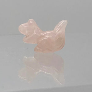 Charming 2 Rose Quartz Carved Squirrel Beads | 22x15x10mm | Pink