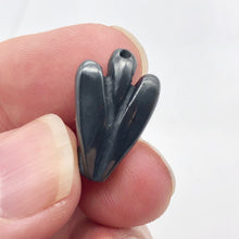 Load image into Gallery viewer, Loving Hand Carved Hematite Guardian Angel Figurine | 21x14x8mm | Silver Black - PremiumBead Alternate Image 2
