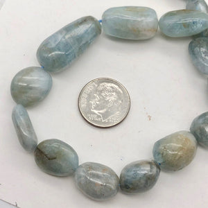 Natural Aquamarine Pebble Bead 16" Strand | 27 Beads | 25x12x10-14x10x7mm | - PremiumBead Alternate Image 6