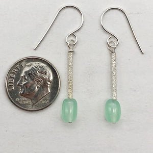 Unique Gem Quality Chrysoprase & Sterling Silver Earrings | 1 1/2 inch long | - PremiumBead Alternate Image 6