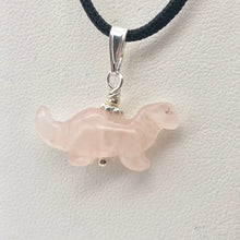 Load image into Gallery viewer, Pink Diplodocus Dinosaur Rose Quartz Sterling Silver Pendant 509259RQS | 25x11.5x7.5mm (Diplodocus), 5.5mm (Bail Opening), 7/8&quot; (Long) | Pink - PremiumBead Alternate Image 7
