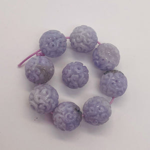 Jade AAA Carved Round Bead | 16mm | Lavender | 1 Bead |