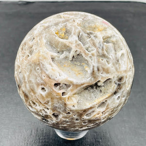 Sphalerite Jasper Meditation Scry Sphere Round | 2 1/2" |Brown/White| 1 Sphere |