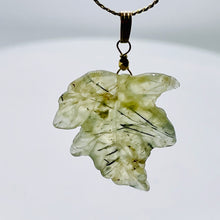 Load image into Gallery viewer, 14K Gold Filled Carved Prehnite Leaf Pendant | 2&quot; Long | Green | 1 Pendant |
