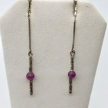 Load image into Gallery viewer, Designer Pink Sapphire and Silver Threader Earrings 306537 - PremiumBead Alternate Image 4
