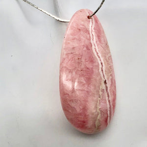 Natural Lacy Pink Rhodochrosite Pendant Bead | 60x30mm| Pink | Teardrop | 1 Bd | - PremiumBead Alternate Image 3