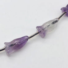 Load image into Gallery viewer, 2 Lovely Carved Amethyst Trumpet Flower Beads | 2 Beads | 16x9mm | 10825 - PremiumBead Primary Image 1
