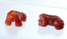 Load image into Gallery viewer, Prosperity Hand Carved Red Aventurine Frog Beads | 22x16x9mm | Red - PremiumBead Primary Image 1
