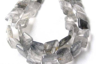 Natural Misty Grey Quartz 15x15mm Square Bead Strand 109332 - PremiumBead Primary Image 1