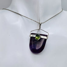 Load image into Gallery viewer, Sugilite Peridot Sterling Silver Oval Pendant | 1 1/2&quot; Long | Purple Green | 1 |
