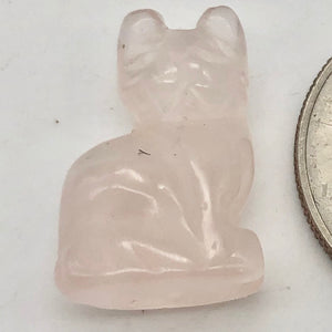 Adorable! Rose Quartz Sitting Carved Cat Figurine | 21x14x10mm | Pink - PremiumBead Alternate Image 2