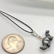Load image into Gallery viewer, Hematite Diplodocus Dinosaur with Sterling Silver Pendant 509259HMS | 25x11.5x7.5mm (Diplodocus), 5.5mm (Bail Opening), 7/8&quot; (Long) | Grey - PremiumBead Alternate Image 4
