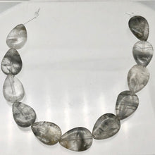 Load image into Gallery viewer, Tourmalated Quartz Teardrop Bead Strand | 18x12x6 | Gray | 23 Beads
