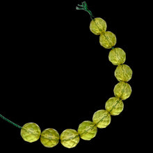 Load image into Gallery viewer, Amber Faceted Round Beads | 6mm | Green | 11 Bead(s)
