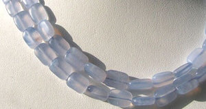 6 Beads of Blue Chalcedony Agate Rectangle Beads 9573 - PremiumBead Primary Image 1
