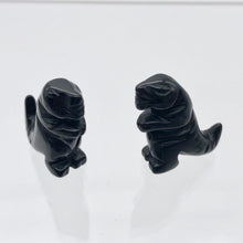 Load image into Gallery viewer, T-Rex Dinosaur Carved Obsidian Tyrannosaurus Rex Figurine | 21x18.5x7mm | Black - PremiumBead Alternate Image 8
