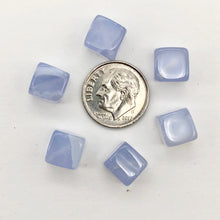 Load image into Gallery viewer, AAA Blue Chalcedony Diagonal Cut Cube Beads | 8mm cube | 6 Beads |
