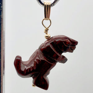 Red Jasper T- Rex Pendant Necklace|Semi Precious Stone Jewelry| 14k gf Pendant | - PremiumBead Alternate Image 7