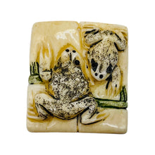 Load image into Gallery viewer, Mommy Baby Frog Square Pendant Bead | 35x30x6mm | Black White | 1 Bead |
