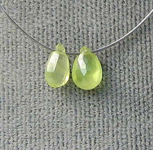 Load image into Gallery viewer, 2 Rare Spring Green 5x3x1.5-6x4x2mm Chrysoberyl Briolette Beads 5527 - PremiumBead Primary Image 1
