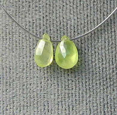 2 Rare Spring Green 5x3x1.5-6x4x2mm Chrysoberyl Briolette Beads 5527 - PremiumBead Primary Image 1