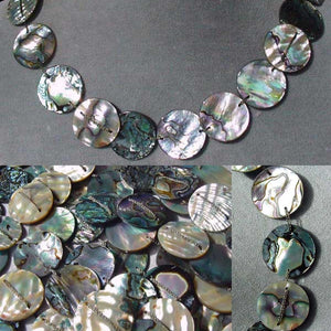 Exotic! Double- Drilled Abalone Coin Bead Strand 105063 - PremiumBead Alternate Image 3