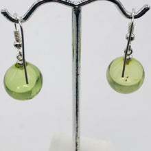 Load image into Gallery viewer, Amber Round Sterling Silver Earrings| 1 1/4&quot; Long | Green | 1 Pait |
