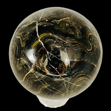 Load image into Gallery viewer, Stromatolite Scry Crystal Round Meditation Sphere | 55mm | Bronze/Black | 1 |
