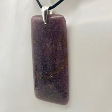 Load image into Gallery viewer, Natural Purple Lepidolite Large Rectangular Sterling Silver Pendant | 2 3/4&quot; | - PremiumBead Alternate Image 8
