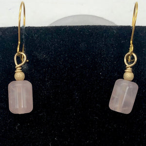 Madagascar Rose Quartz Tube Bead 14k Gold Filled Semi Precious Stone Earrings - PremiumBead Alternate Image 8
