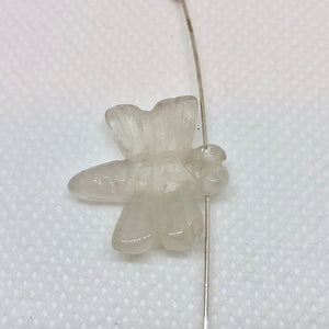 Carved Quartz Dragonfly Animal Beads | 20.5x18.5x5mm | Clear - PremiumBead Alternate Image 3