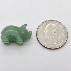 Oink 2 Carved Aventurine Pig Beads | 21x13x9.5mm | Green - PremiumBead Alternate Image 10