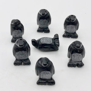 March of The Penguins 2 Carved Obsidian Beads | 21.5x12.5x11mm | Black - PremiumBead Alternate Image 10