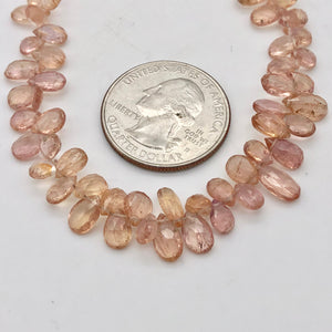 Natural Imperial Topaz Faceted Briolette Beads, 6x4mm, Pink/Orange - PremiumBead Alternate Image 3