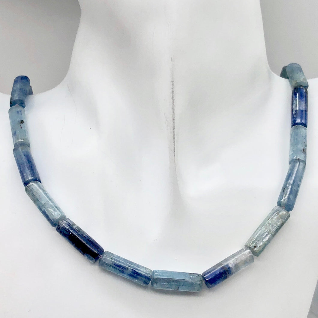 Shimmering Blue Kyanite Tube Bead 16