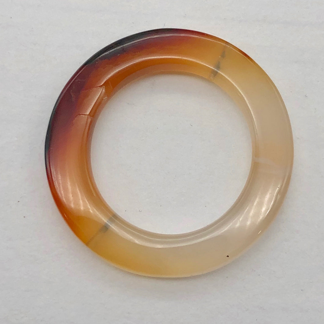 Carnelian Agate Picture Frame Bead | 37x3.5mm | Orange | 23mm opening |