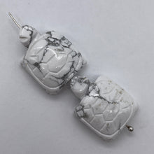 Load image into Gallery viewer, Hand Carved 2 White Howlite Turtle Beads
