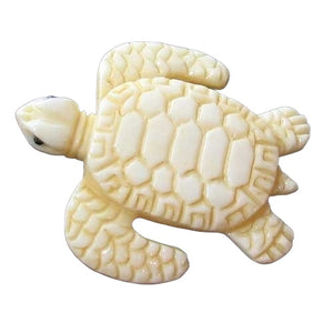 Sea Turtle Amazing Hand Carved Waterbuffalo Bone Button 009700I | 20x17x8mm | Bone
