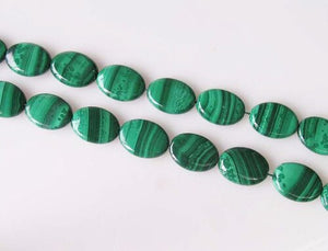 Extraordinary Natural Malachite 18x13mm Oval Coin Bead Strand 110249 - PremiumBead Alternate Image 3