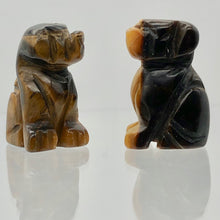 Load image into Gallery viewer, Faithful Puppy! 2 Tiger Eye Hand Carved Dog Beads | 22x15x15mm | Golden Brown
