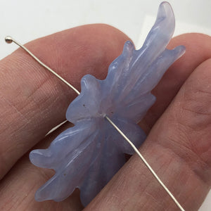 36.1cts Hand Carved Blue Chalcedony Flower Bead | 49x28x4mm | - PremiumBead Alternate Image 4