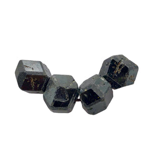 4 Natural Garnet 12-sided Crystal Beads | 16x12-13x11mm | Red | 10862